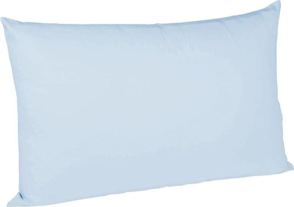 sleepling – Satin Kissenbezug, Seitenschläferkissen, 100% seidig weicher Baumwolle, 40x145 cm, bleu
