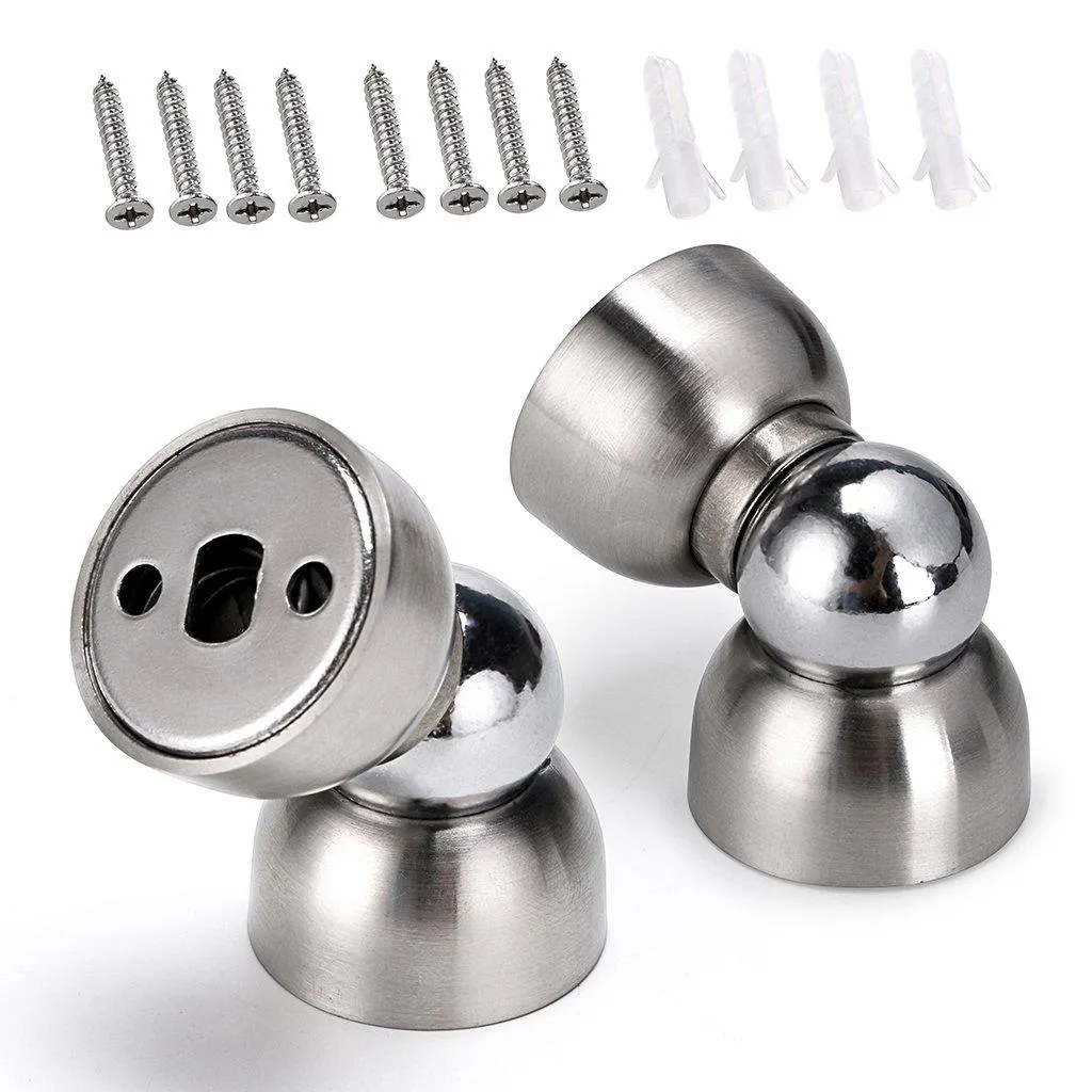 Lot de 2 mini-butoirs de porte magnétiques avec ventouses pour mur