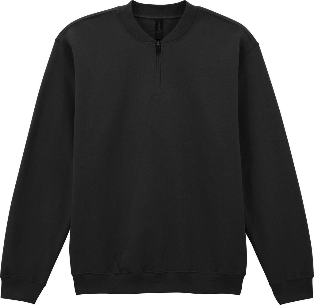 Gildan - "Softstyle" Sweatshirt für Herren/Damen Uni, mit kurzem Reißverschluss, Mittelschwer BC7189 (XL) (Schwarz)