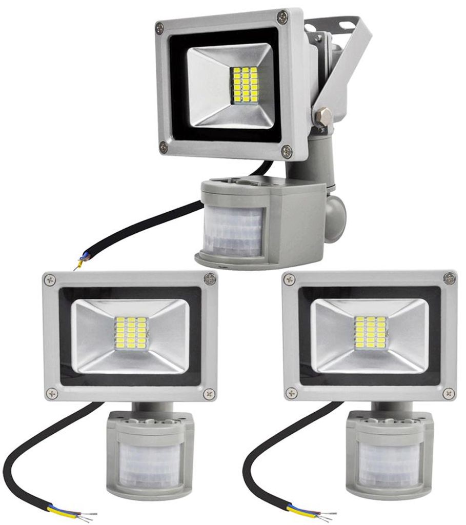 3pcs 20W LED Strahler Fluter Spot Außenstrahler Flutlich mit Bewegungsmelder,Greenmigo Kaltweiß Wandstrahler IP65 Wasserdicht AC 85-265V