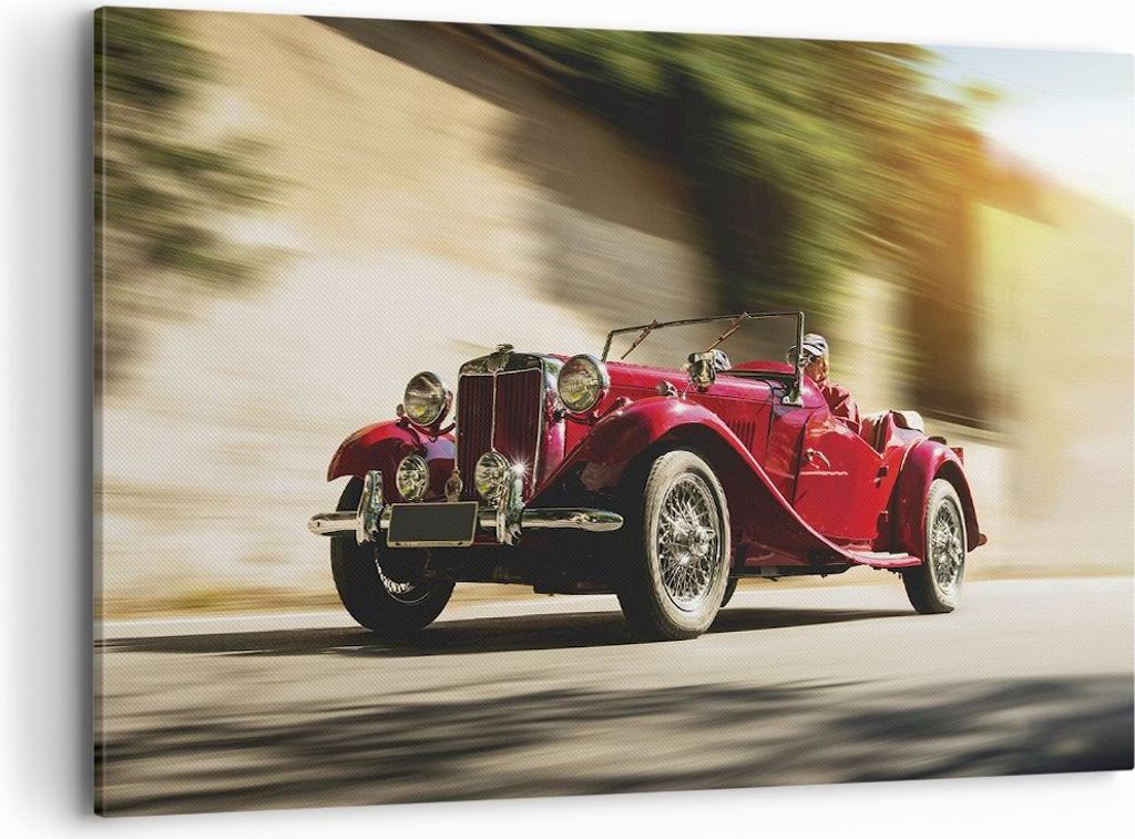 Bild auf Leinwand - Leinwandbild - Einteilig - Mg Rot Auto - 120x80cm - Wand Bild - Wanddeko - Wandbilder - Leinwanddruck - Bilder - Wanddekoration...