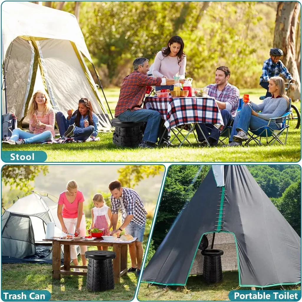 Toilette de Voyage Compacte Pliante - Commode de Camping Stable - 2
