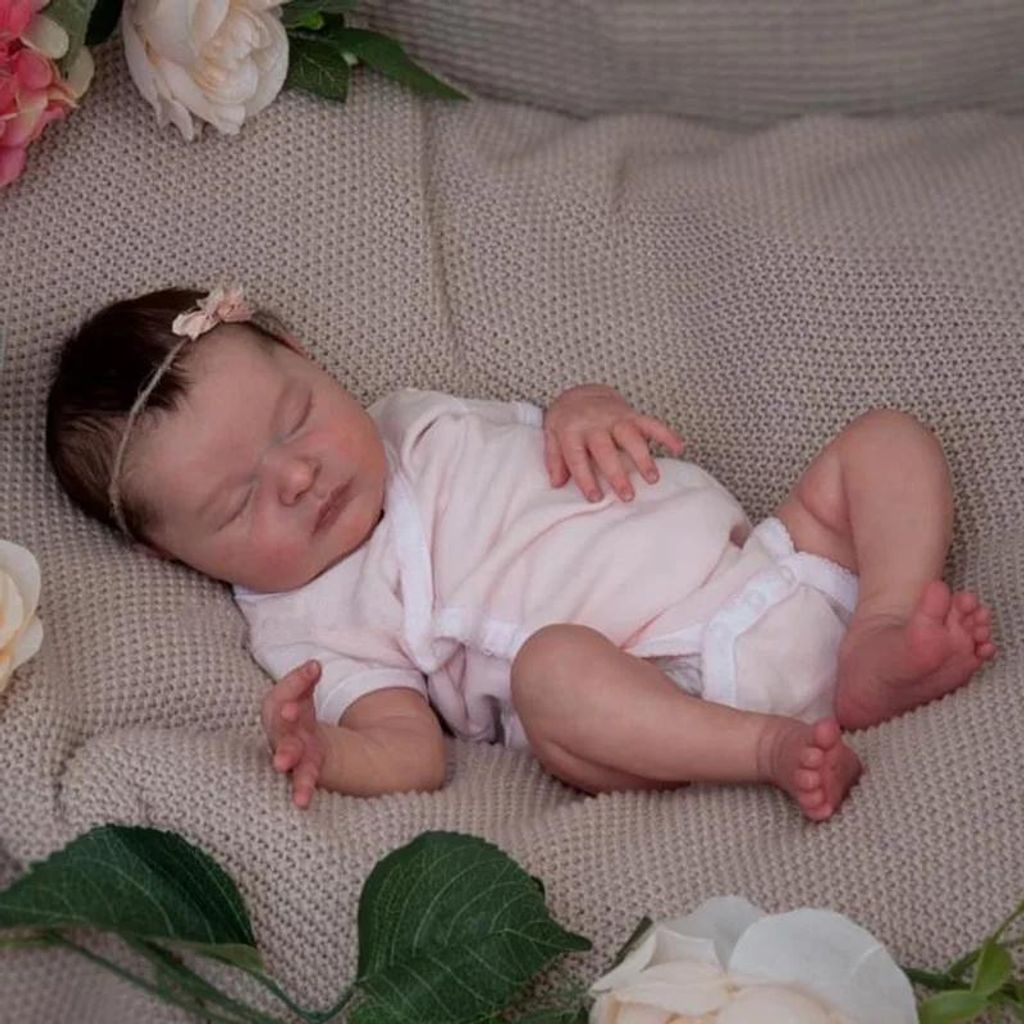 19 Zoll Große Reborn-Babypuppe, Handbemalt, 3D-Haut, Produktbild 