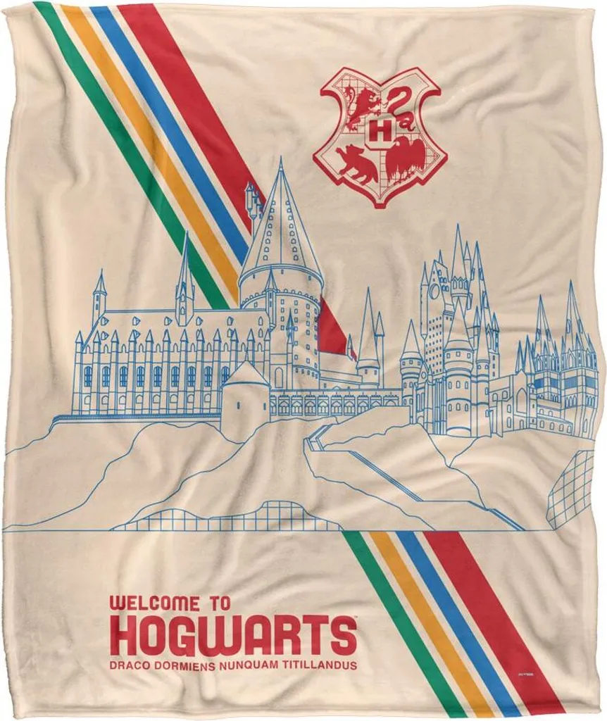 Harry Potter Couverture Welcome To Hogwarts TV19034 - Plaid Doux Coloré