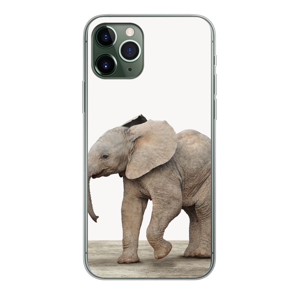 MuchoWow Handyhülle Schutzhülle Hülle für iPhone 11 Pro Baby-Elefant - Tiere - Kinder - Mädchen - Jungen Silikon Softcase Handy Hülle - Handy