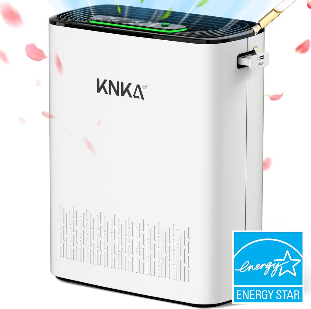 KNKA Pro Luftreiniger Allergiker mit HEPA Luftfilter gegen von Staub Pollen und Tierhaaren entfernen, CADR 270m³/h für 70m2 Raucherzimmer, PM2.5...