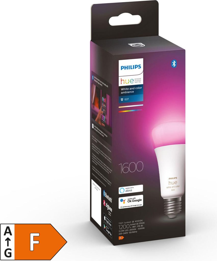 Philips Hue White & Color Ambiance E27 – Smarte LED Mit 16 Mio. Farben & Smart Button