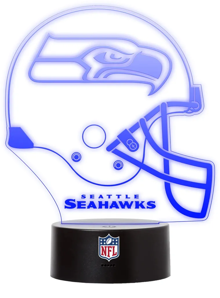 Veilleuse acrylique Seattle Seahawks LED bleu anti-éblouissement