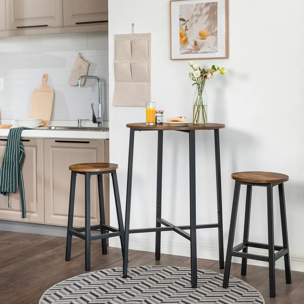 Tabouret de bar avec structure en acier noir robuste - Modèle ST-850 - 5