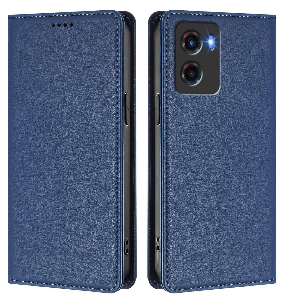Handyhülle für Motorola Moto G05, Kunstleder Klapphülle Stoßfeste Magnetische Hülle mit Ständer Dunkelblau