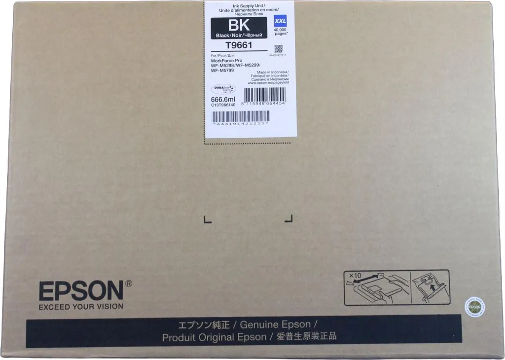 Epson T9661 Noir C13T966140 Finissez-en avec les Remplacements d'Encre