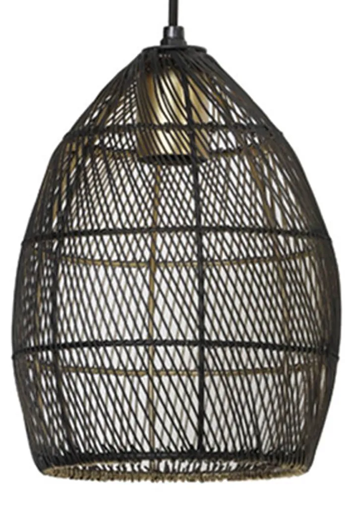 Suspension métal noir Meya 20cm design minimaliste et culot E27