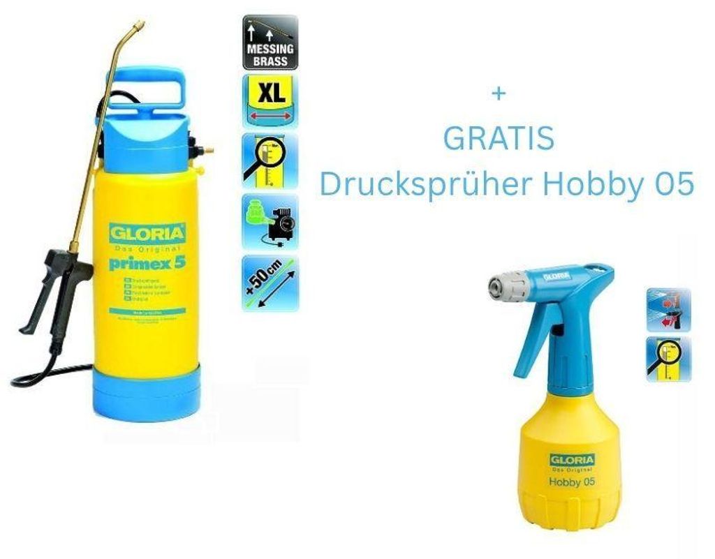 GLORIA Sprühgerät PRIMEX 5 + GRATIS Drucksprüher Hobby 05 - GLO-000083.0000_A
