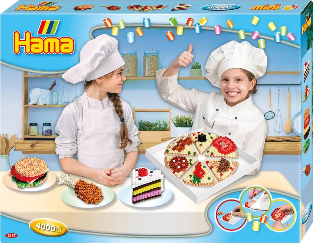 Jeu de perles à repasser HAMA Midi Boîte à goûter avec plaques et perles