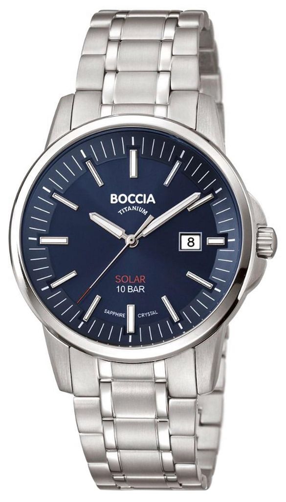 Boccia 3643-05 Herren-Solaruhr Titan mit Saphirglas Blau