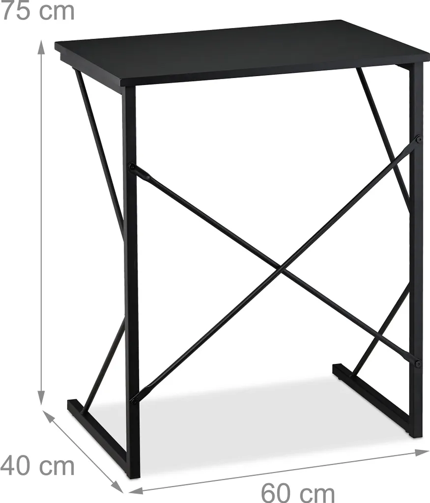 Bureau Gain de Place au Design Scandinave Minimaliste Plateau Blanc - 4