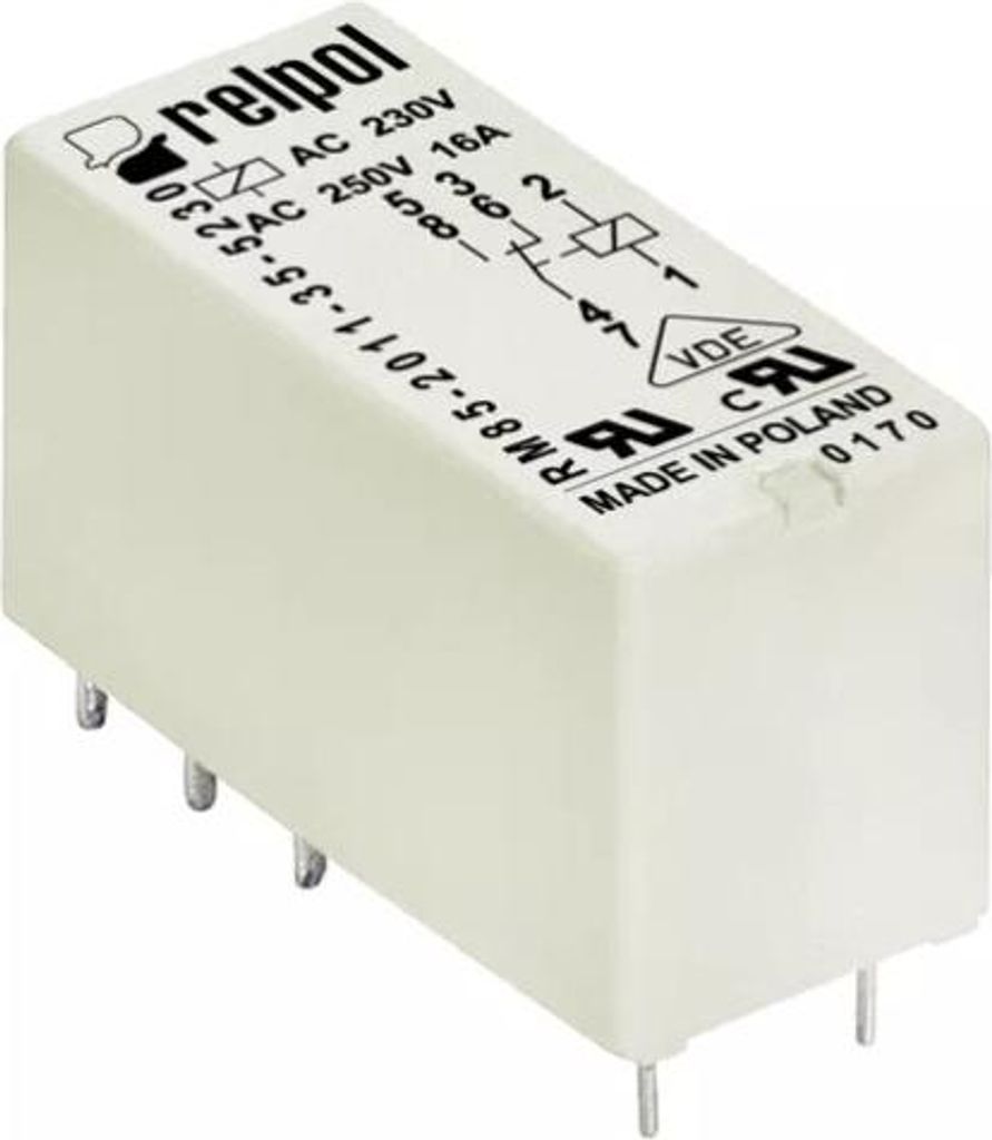 Miniaturrelais 1P 16A 24V AC PCB AgNi RM85-2011-35-5024 604651