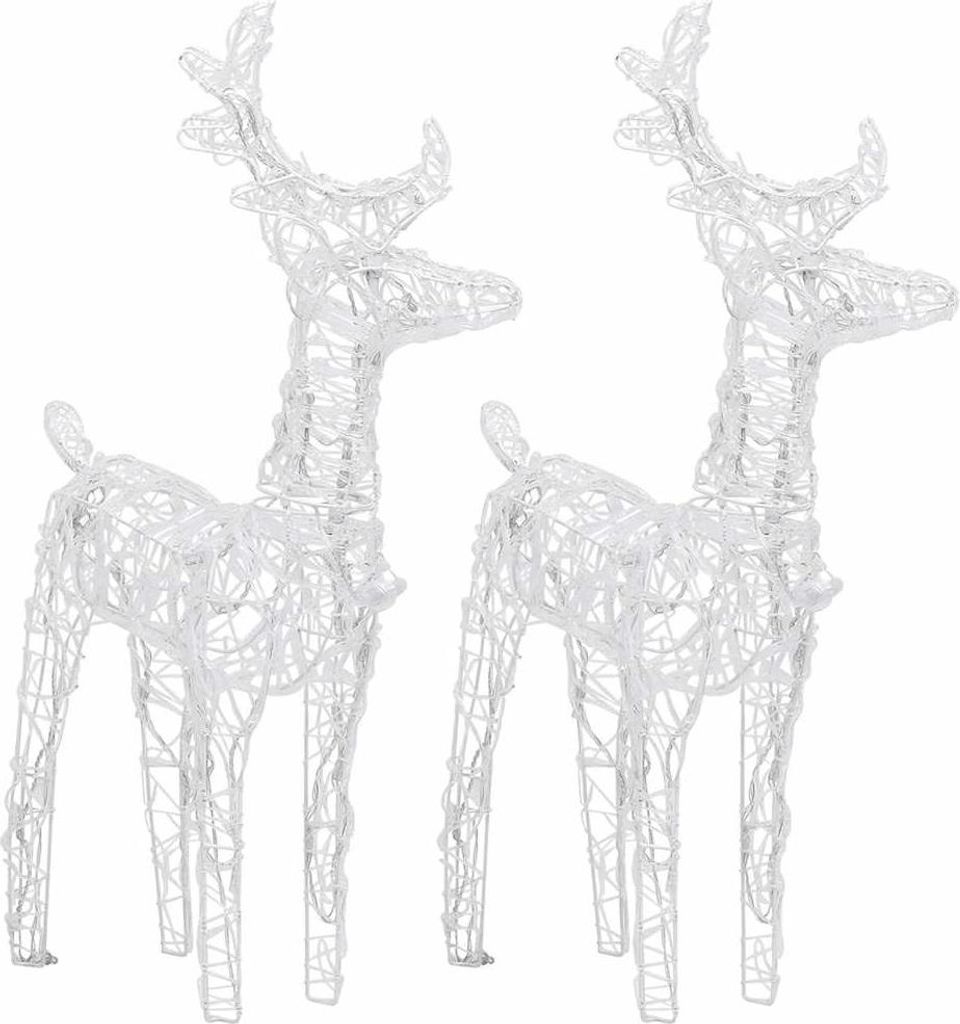 vidaXL LED-Rentiere 2 Stk. Kaltweiß 80 LEDs Acryl