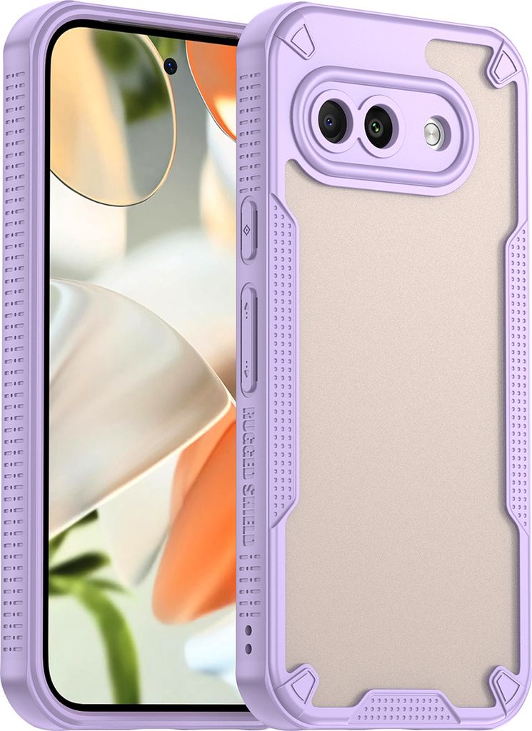 Schutzhülle für Google Pixel 9A, transluzente matte Rückseite, TPU Bumper Case Lila