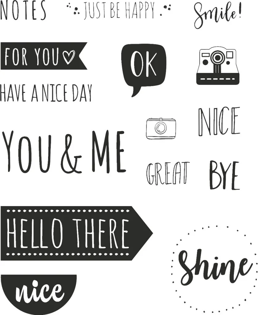 Knorr Prandell 2118834008 Tampons Clear Hello Set de 3 pour Scrapbooking