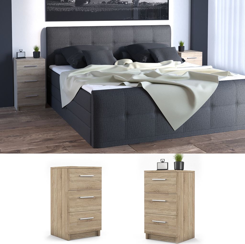 Vicco Nachttisch , 38 x 66 cm, Sonoma Produktbild 2
