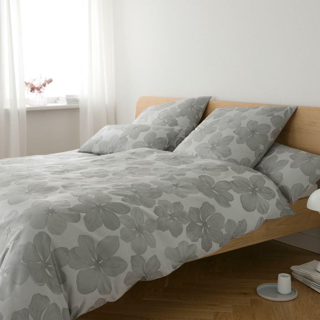 elegante Jacquard Bettwäsche Generous silber-grau 155x220 cm + 80x80 cm