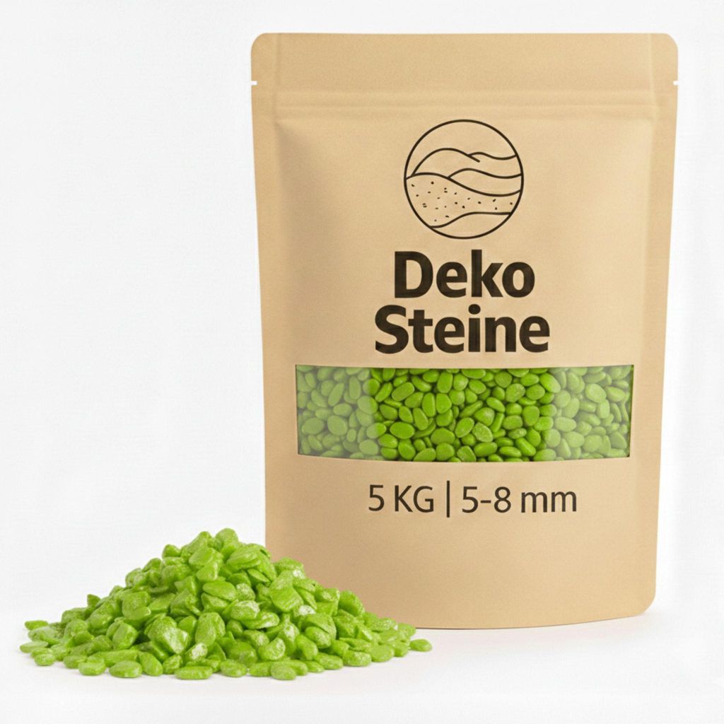 Piedras decorativas, 5 kg, color verde manzana, diámetro Imagen del producto 