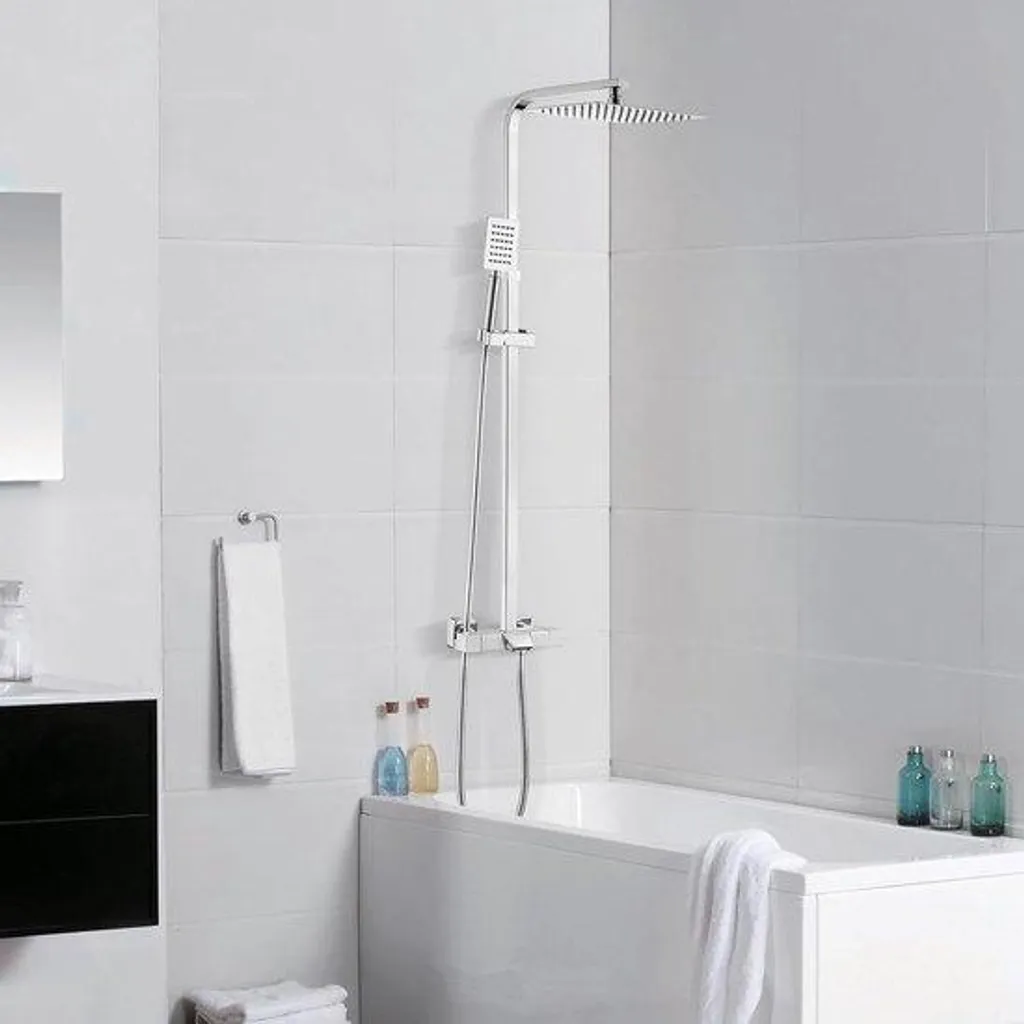Système de douche complet 3 fonctions avec ciel de pluie massif en inox