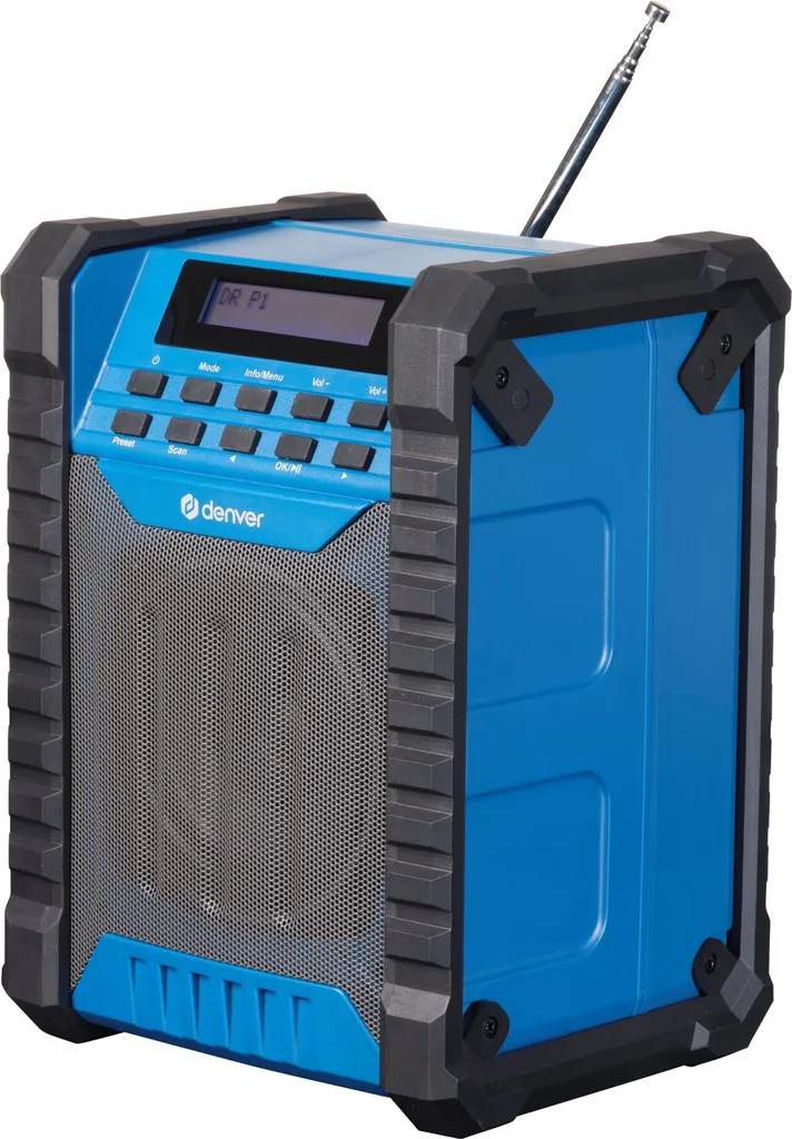 Radio Chantier Denver WRD-60 Bluetooth Étanche IPX4 DAB+ Robuste Bleue