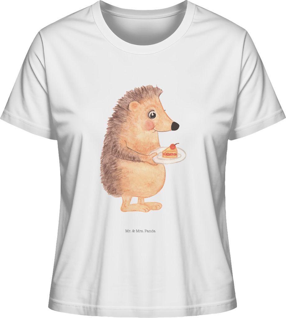 Mr. & Mrs. Panda damen shirt Igel Kuchenstück Größe L - Weiß - Geschenk, Bedrucktes, Lustige Sprüche, Torte, Sommershirt, Geburtstagskuchen, K...