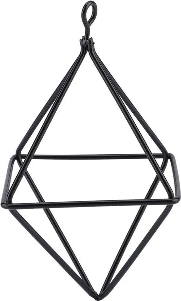 Suspension géométrique pour plantes noir en métal design scandinave