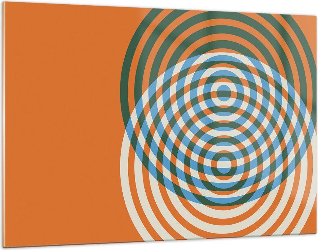 Bilder auf glas - Einteilig - Abstraktion Modern Kreise - 120x80cm - Glasbilder - Wandbilder - Bilder - Wanddekoration aus Glas - Glas Bilder - Wan...