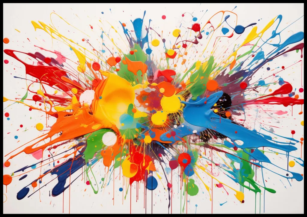 Affiche 100x70 cm Explosion de créativité - Habiller vos murs avec style