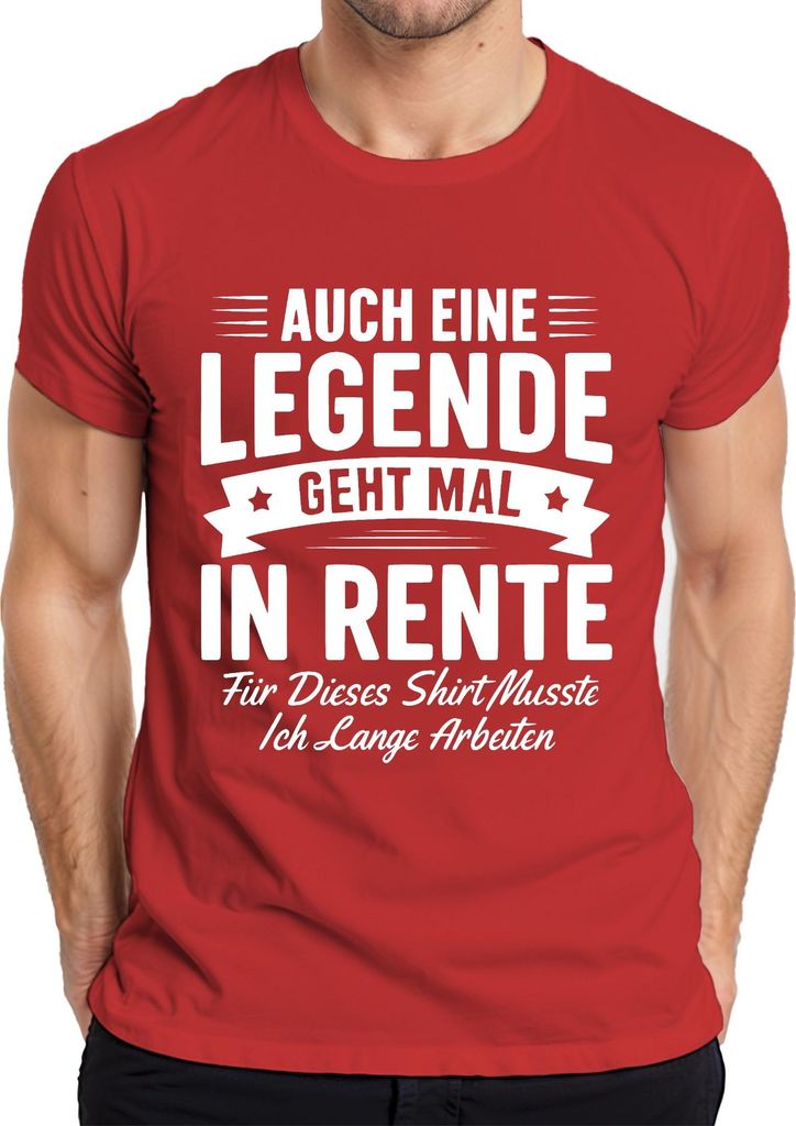 Auch eine Legende geht mal in Rente Ruhestand Geschenk Rentner Herren T-Shirt, Rot, L