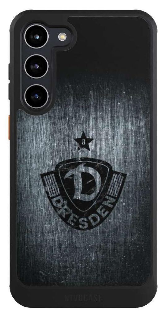 NIVOCASE Hülle für Samsung Galaxy S23+ Handyhülle NIVOcore Case Schwarz Offizielles Lizenzprodukt SG Dynamo Dresden Vintage