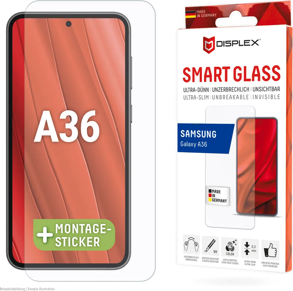 Protège écran Samsung Galaxy A36 DISPLEX Smart Glass pour usage quotidien