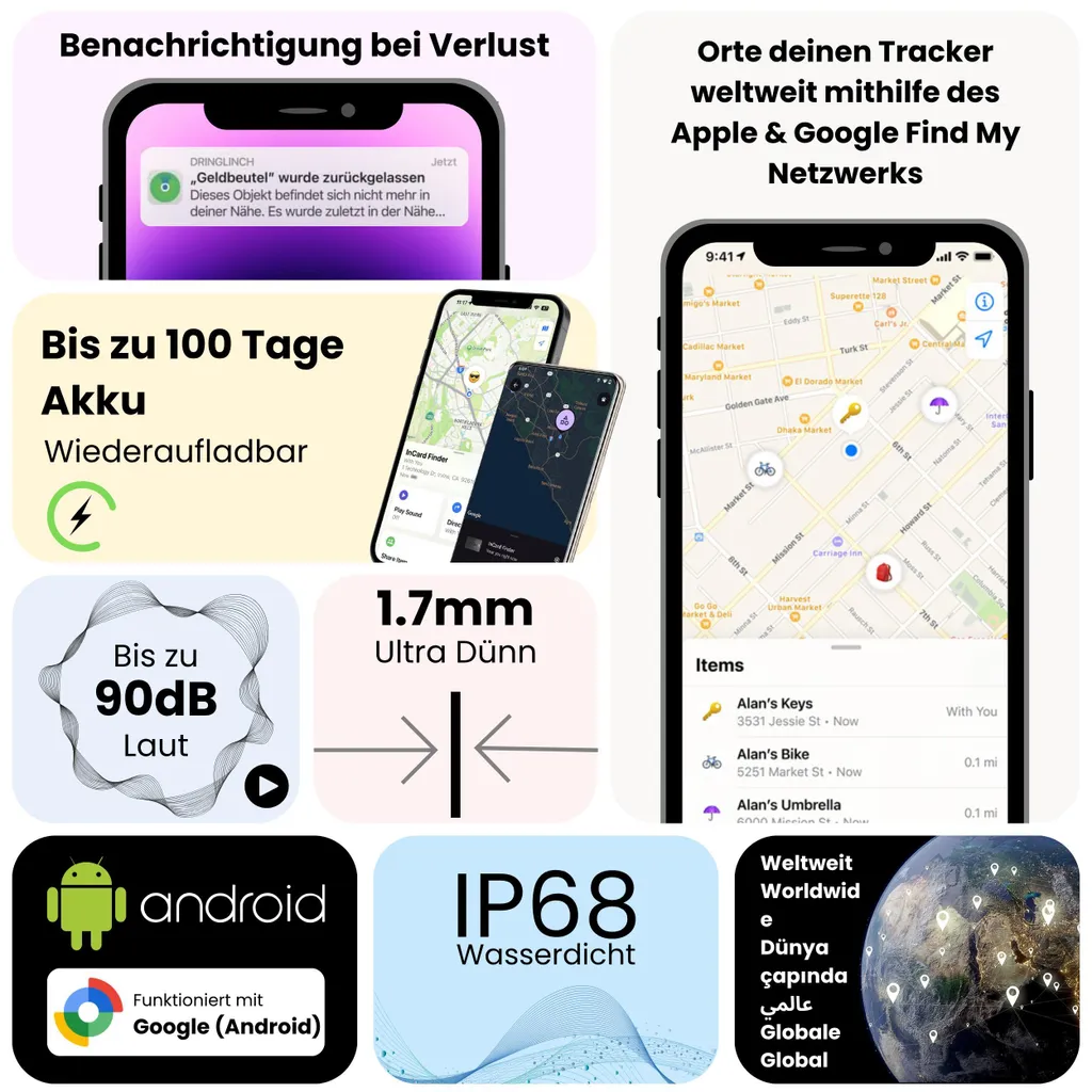 Tracker GPS pour animaux et voitures compatible smartphone Android iOS