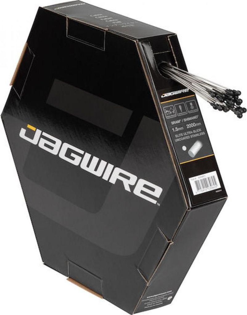 Jagwire Rennrad-Bremskabel – Elite polierter ultra-glatter Edelstahl – 1,5 x 2000 mm – Sram Shimano (25 Stück)