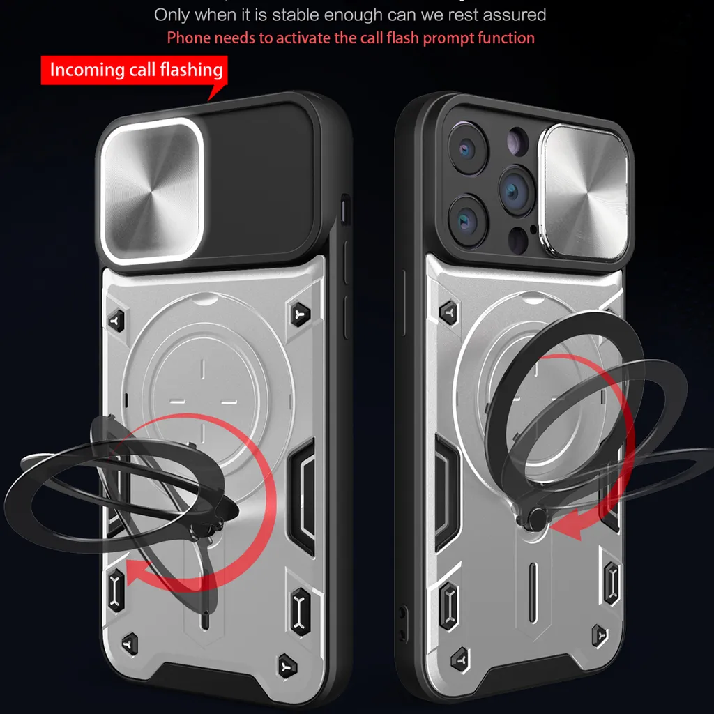 Custodia iPhone 13 Pro Max Argento Doppio Strato con Protezione Camera - 2
