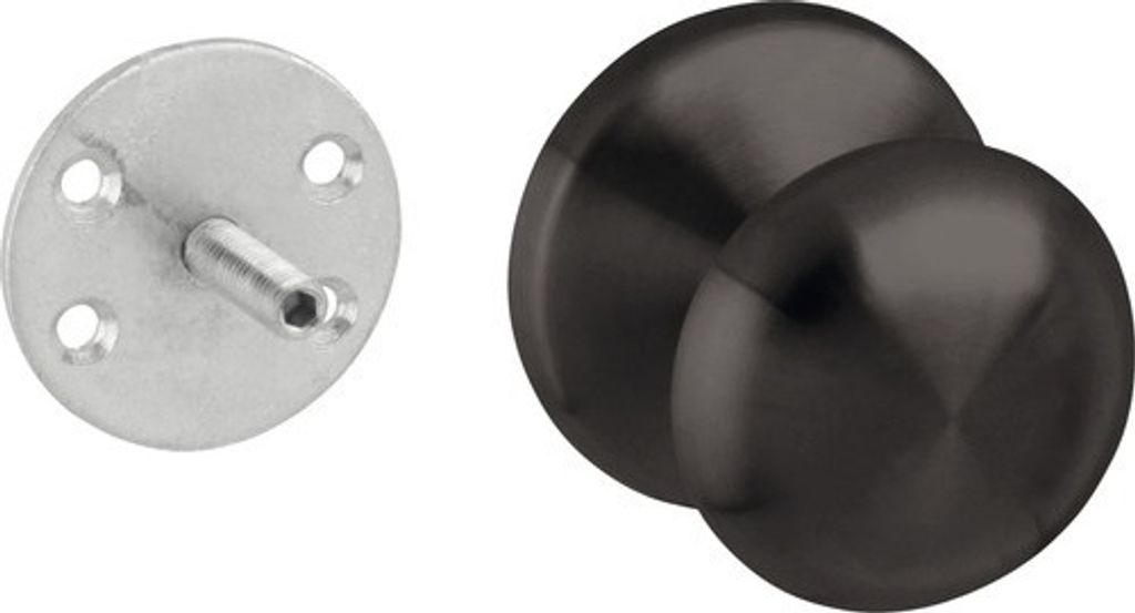 Haustürknopf feststehen rund Edelstahl schwarz Ø 65 mm 1 Stück