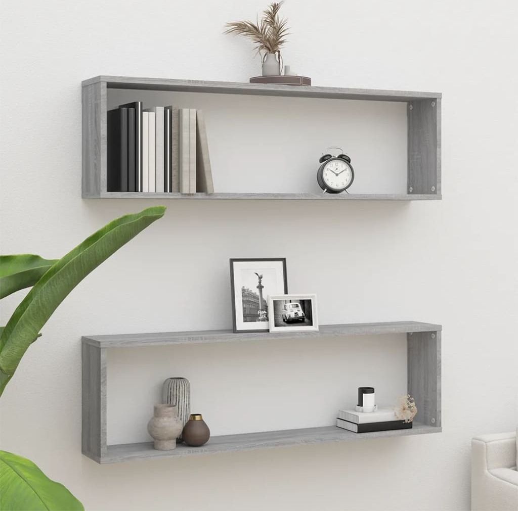 Maison Exclusive - Wandregale 2 Stk. Grau Sonoma 100x15x30 cm Holzwerkstoff