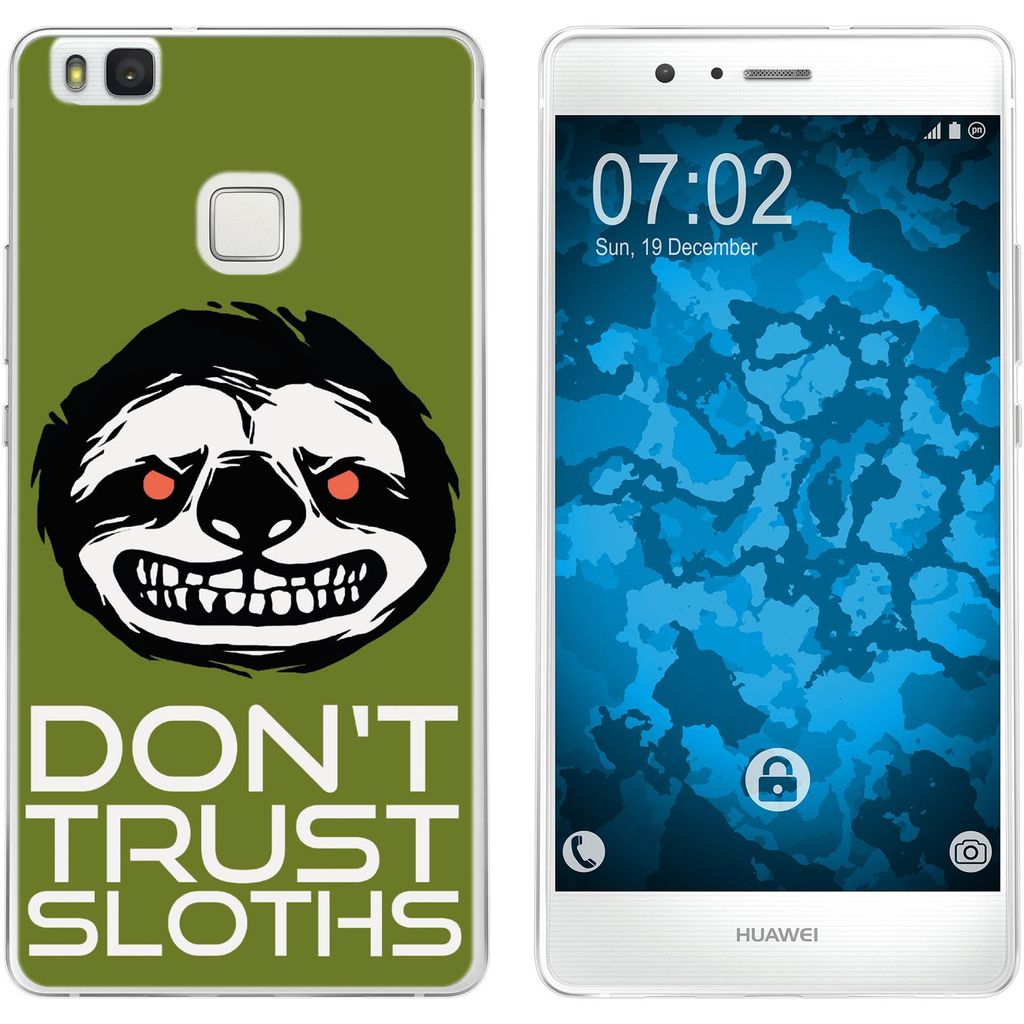 PhoneNatic Case kompatibel mit Huawei P9 Lite Silikon-Hülle Crazy Animals Faultier M3