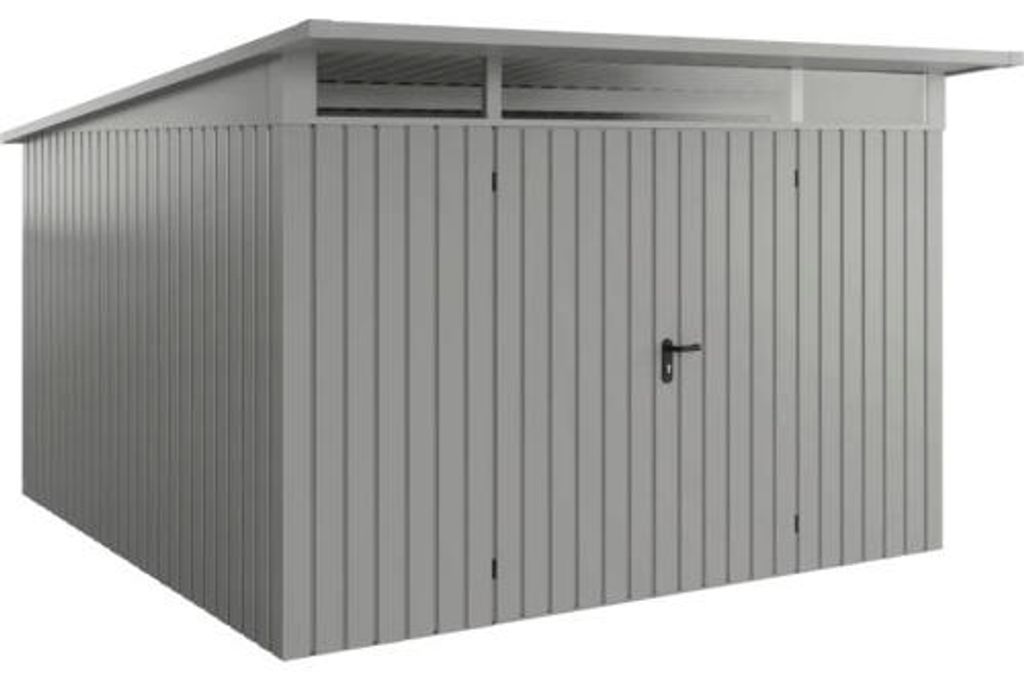 Gartenhaus Hörmann EcoStar Euroline Pultdach 325 x 358 cm RAL 9007 graualuminium