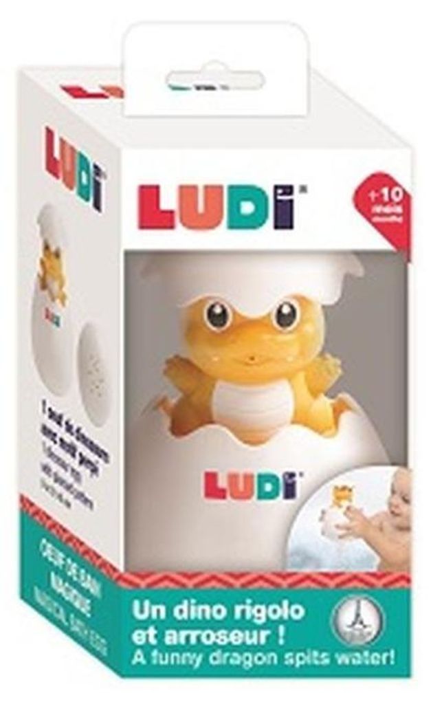 Ludi Badespielzeug Dino Ei für Babys - interaktives Wasserspielzeug