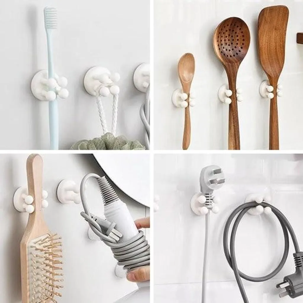 Support brosse à dents mural en silicone imperméable - Set de 8 crochets - 3