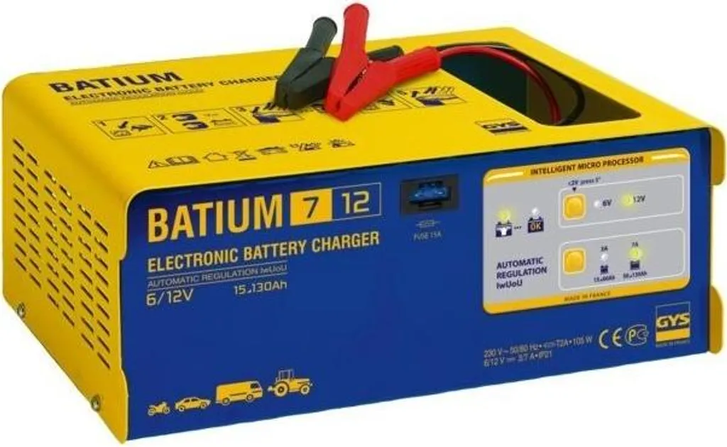Chargeur BATIUM 7-12 pour récupérer une batterie déchargée 1V