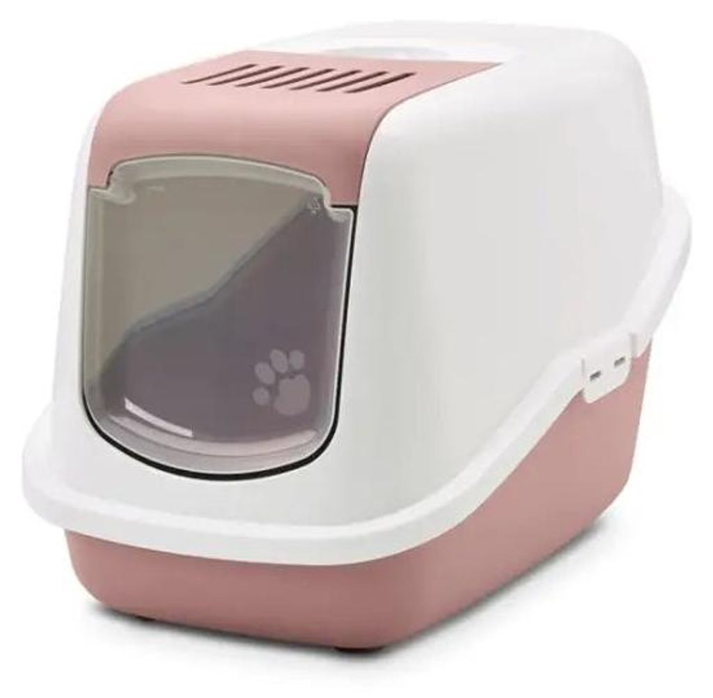 SAVIC Nestor White-Pink - Pokrývaná mačacia toaleta - Obrázok produktu 