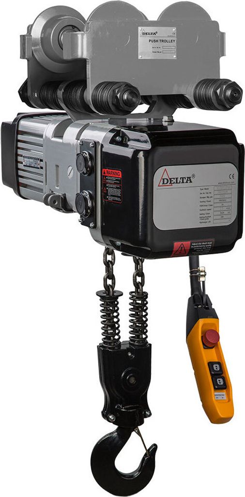 DELTA Elektrischer Kettenzug Typ DMY mit Handfahrwerk - 230V - Tragkraft 2,0t Hubhöhe 6m