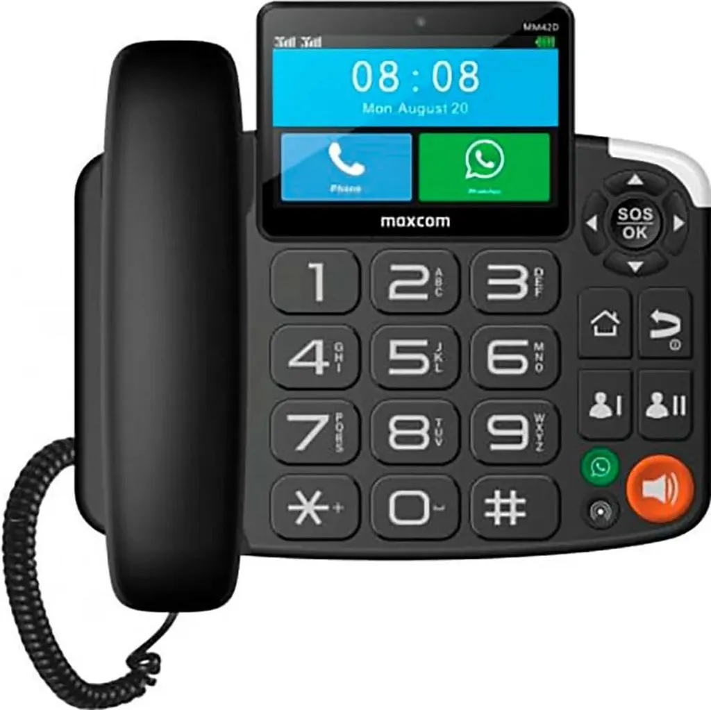 Téléphone Fixe 4G Maxcom MM42D SE VoLTE avec Grand Écran et Touches Larges