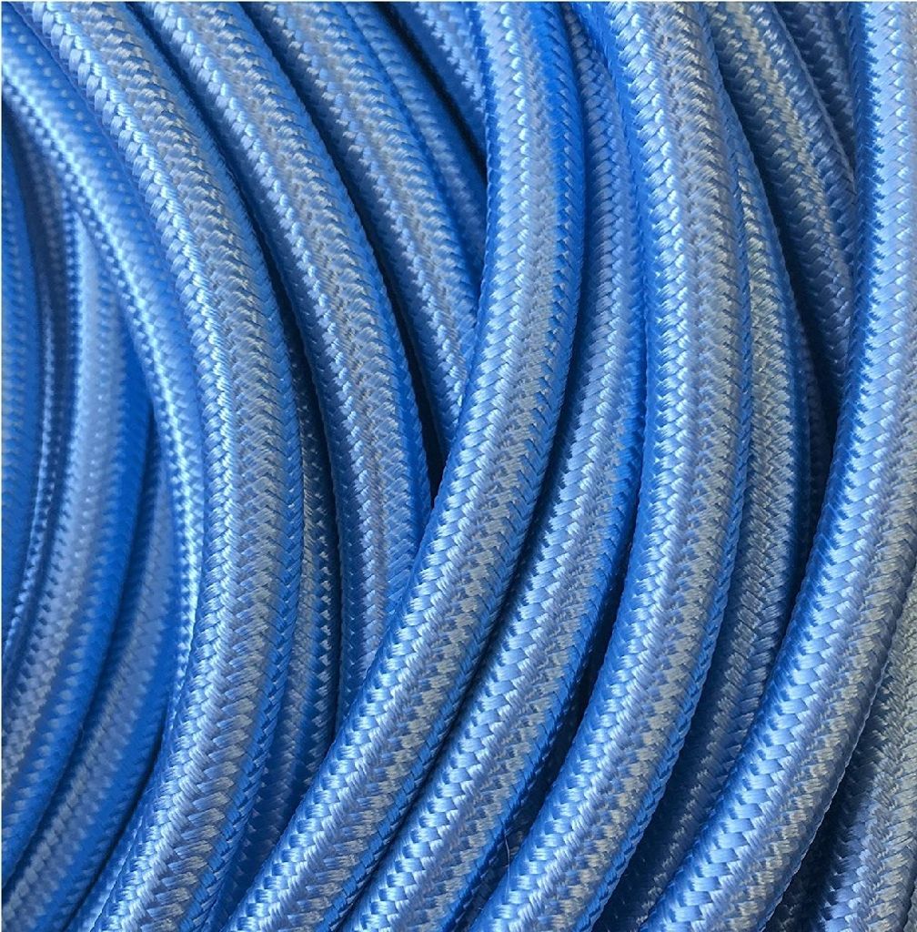 Kopp Textilkabel 3-adrig Stoffkabel Lampenkabel 3x0,75mm² 2m Hellblau